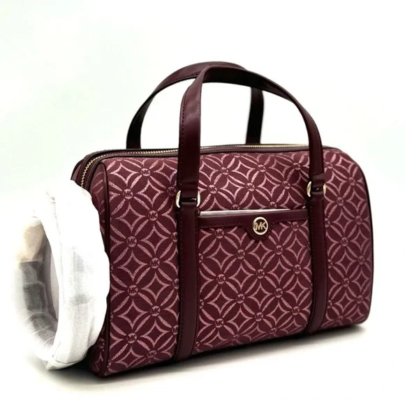 Michael Kors Medium Travel Duffle Satchel Bag Ox Blood Multi